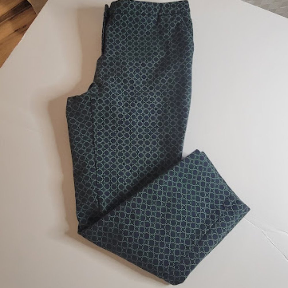 Kenar Cropped Pants - Navy & Fuchsia Pattern - Size 10